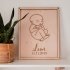 Houten naambord met lijstje BABY BOY